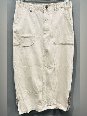 Vintage Cargo Utility Skirt in Beige Side zippers size M